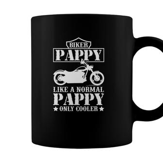 Mens Fathers Day Like A Normal Biker Pappy Only Cooler Motorcycle Coffee Mug - Seseable