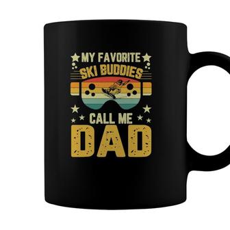 Mens Fathers Day Ski My Favorite Ski Buddies Call Me Dad Coffee Mug - Seseable