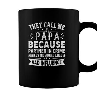 Mens Funny Fathers Day - They Call Me Papa Partner In Crime Coffee Mug - Seseable