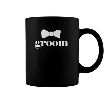 Mens Funny Groom Bow Tie Bachelor Party Outfit Cool Wedding Gift Coffee Mug | Mazezy DE