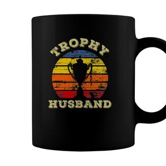 Mens Funny Husband Dad Vintage Retro Sunset Trophy Fathers Day Coffee Mug - Seseable