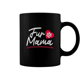 Mens Fur Mama Paw Heart Dog Mom Coffee Mug - Seseable