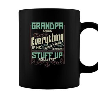 Mens Grandpa Knows Everything Funny Grandpa Fathers Day Coffee Mug - Seseable