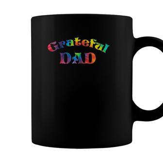 Mens Grateful Dad Fathers Day Tie Dye Letters For Dads Coffee Mug - Seseable