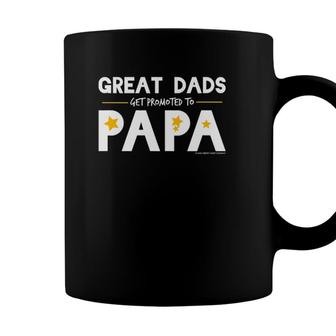 Mens Great Dads Get Promoted To Papa Papa Grandfather Coffee Mug | Seseable UK