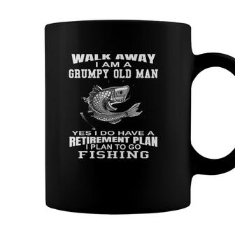 Mens Grumpy Old Man Fisherman Fishing Retirement Fish Tee Coffee Mug - Seseable