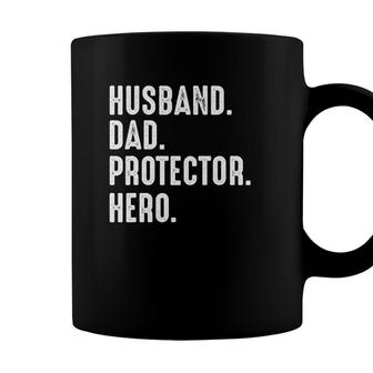 Mens Husband Dad Protector Hero Funny Fathers Day Gifts Coffee Mug - Seseable