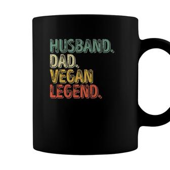 Mens Husband Dad Vegan Legend Funny Fathers Day Coffee Mug - Seseable