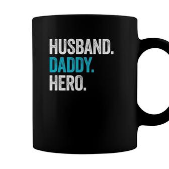 Mens Husband Daddy Hero Dad Fathers Day Gift Coffee Mug - Seseable