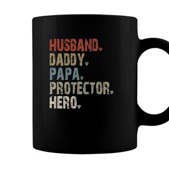Mens Husband - Daddy - Papa - Protector - Hero Coffee Mug - Seseable