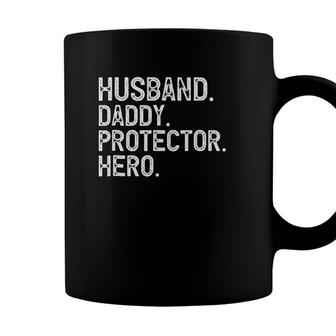 Mens Husband Daddy Protector Hero Fathers Day Gift Coffee Mug - Seseable