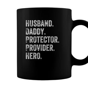 Mens Husband Daddy Protector Provider Hero Coffee Mug - Seseable