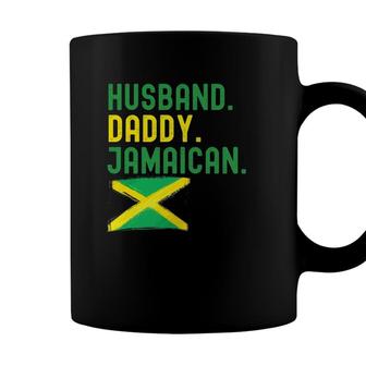 Mens Jamaican Dad Fathers Day Husband Daddy Jamaica Flag Coffee Mug - Seseable