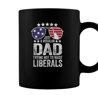 Mens Just A Regular Dad Trying Not To Raise Liberals Republican Coffee Mug - Seseable