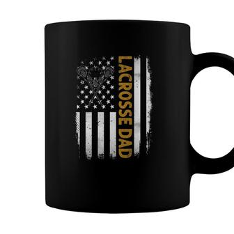 Mens Lacrosse Dadamerican Flag 4Th Of July Fathers Day Coffee Mug - Seseable