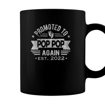 Mens Mens Promoted To Grandpa Again 2022 Dad Papa Pops Pop Retro Coffee Mug | Seseable UK