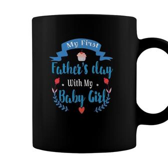Mens My 1St Fathers Day Baby Girl Outfit New Dad Daddy Coffee Mug - Seseable