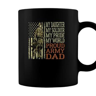 Mens My Daughter My Soldier Hero Proud Army Dad Military Father Coffee Mug - Seseable