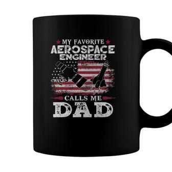 Mens My Favorite Aerospace Engineer Calls Me Dad Usa Flag Father Coffee Mug - Seseable