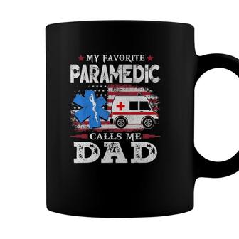 Mens My Favorite Paramedic Calls Me Dad Usa Flag Dad Father Gift Coffee Mug - Seseable