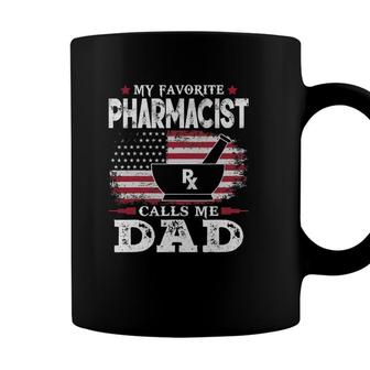 Mens My Favorite Pharmacist Calls Me Dad Usa Flag Fathers Day Coffee Mug - Seseable