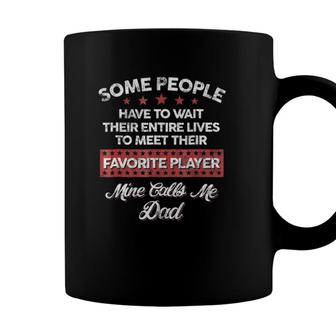 Mens My Favorite Player Calls Me Dad Hockey Basketball Coffee Mug - Seseable