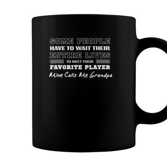 Mens My Favorite Player Calls Me Grandpa - Funny Sports Coffee Mug - Seseable