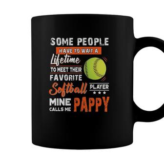 Mens My Favorite Softball Player Calls Me Pappy Coffee Mug - Seseable