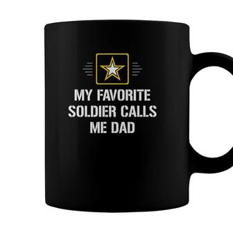 Mens My Favorite Soldier Calls Me Dad - Coffee Mug - Seseable