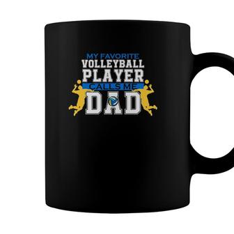 Mens My Favorite Volleyball Player Calls Me Dad For Men Fathers Day Coffee Mug - Seseable