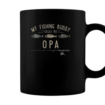 Mens My Fishing Buddies Call Me Opa Cute Fathers Day Gift Coffee Mug - Seseable