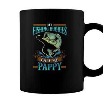 Mens My Fishing Buddies Call Me Pappy Fathers Day Gifts Coffee Mug - Seseable