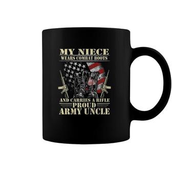 Mens My Niece Wears Combat Boots - Proud Army Uncle Veteran Coffee Mug | Mazezy