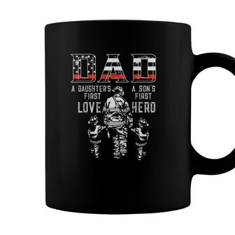 Mens Oxbd Dad Daughter Love Son Hero Fireman Dad Fathers Day Coffee Mug - Seseable