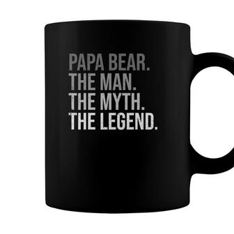 Mens Papa Bear The Man The Myth The Legend Best Dad Fathers Day Coffee Mug - Seseable