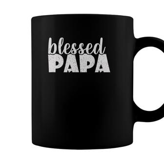 Mens Papa Proud New Dad Blessed Papa Fathers Day Coffee Mug - Seseable