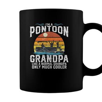 Mens Pontoon Grandpa Captain Retro Funny Boating Fathers Day Gift Coffee Mug - Seseable