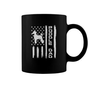 Mens Poodle Dad Us Flag Vintage Patriot Dog Lover Owner Men Gift Coffee Mug | Mazezy