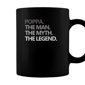 Mens Poppa The Man Myth Legend Fathers Day Gift Grandpa Coffee Mug - Seseable