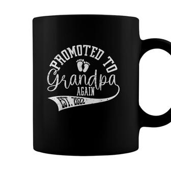 Mens Promoted To Grandpa Again 2022 Cute New Grandpa For Men Coffee Mug - Seseable