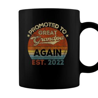 Mens Promoted To Great Grandpa Again 2022 Paw Paw Papa Pops Pop Coffee Mug | Seseable UK