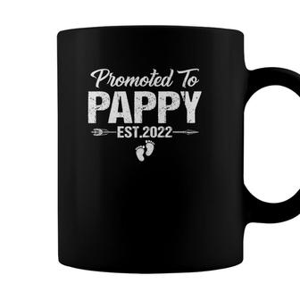 Mens Promoted To Pappy Est2022 Fathers Day First Pappy Grandpa Coffee Mug - Seseable