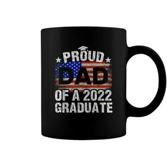 Mens Proud Dad Of A 2022 Graduate Usa Flag Graduation Vintage Coffee Mug - Seseable