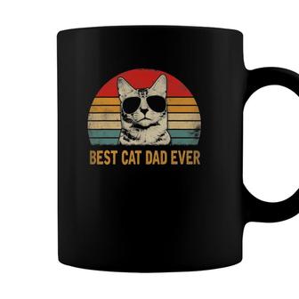 Mens Retro Best Cat Dad Ever Funny Cat Lover Dad Fathers Day Coffee Mug - Seseable