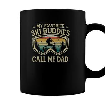 Mens Skiing My Favorite Ski Buddies Call Me Dad Fathers Day Coffee Mug - Seseable