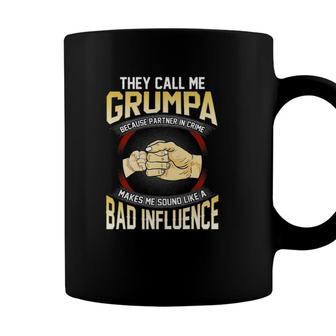 Mens They Call Me Grumpa Because Partner In Crime Fathers Day Coffee Mug - Seseable
