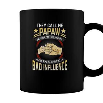 Mens They Call Me Papaw Because Partner In Crime Fathers Day Coffee Mug - Seseable