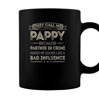Mens They Call Me Pappy Because Partner In Crime Fathers Day Coffee Mug - Seseable