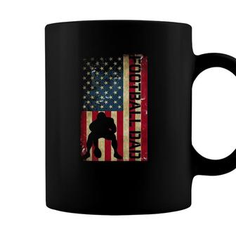 Mens Usa Flag Football Dad - Pittsburgh Lineman Fathers Day Gift Coffee Mug - Seseable