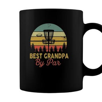 Mens Vintage Best Grandpa By Par Disc Golf Gift Dad Fathers Papa Coffee Mug - Seseable